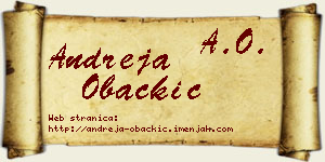 Andreja Obačkić vizit kartica